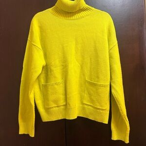 Gilli Bright Yellow Turtleneck Pocket Sweater